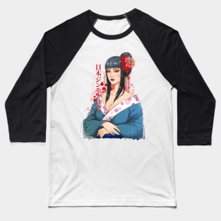 Japanese Mona Lisa Baseball T-Shirt